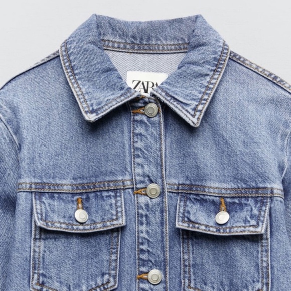 Zara Denim Long Sleeve Dress - Picture 8 of 16